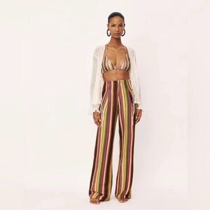 Savannah Red and Yellow Wide Leg pants SZ XXS